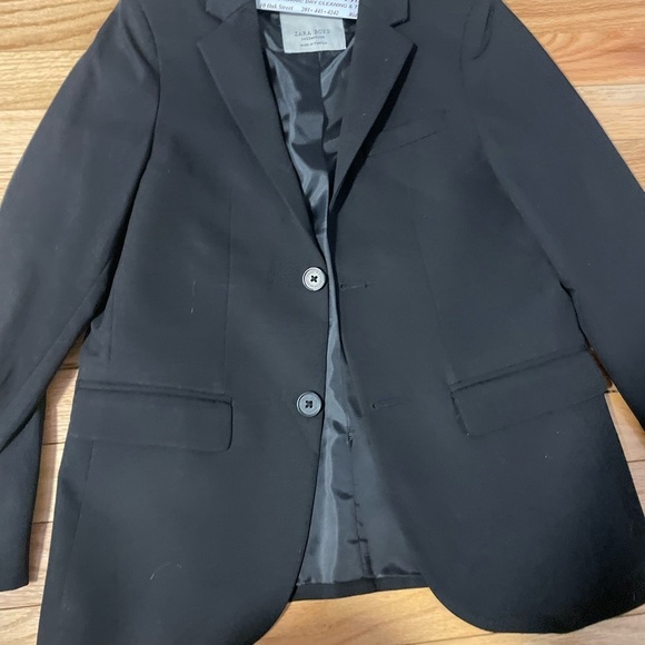Zara Boys Black Blazer Jacket Size 9 - Picture 2 of 6